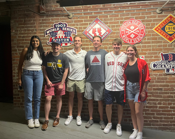Six Salem Five interns at Red Sox game